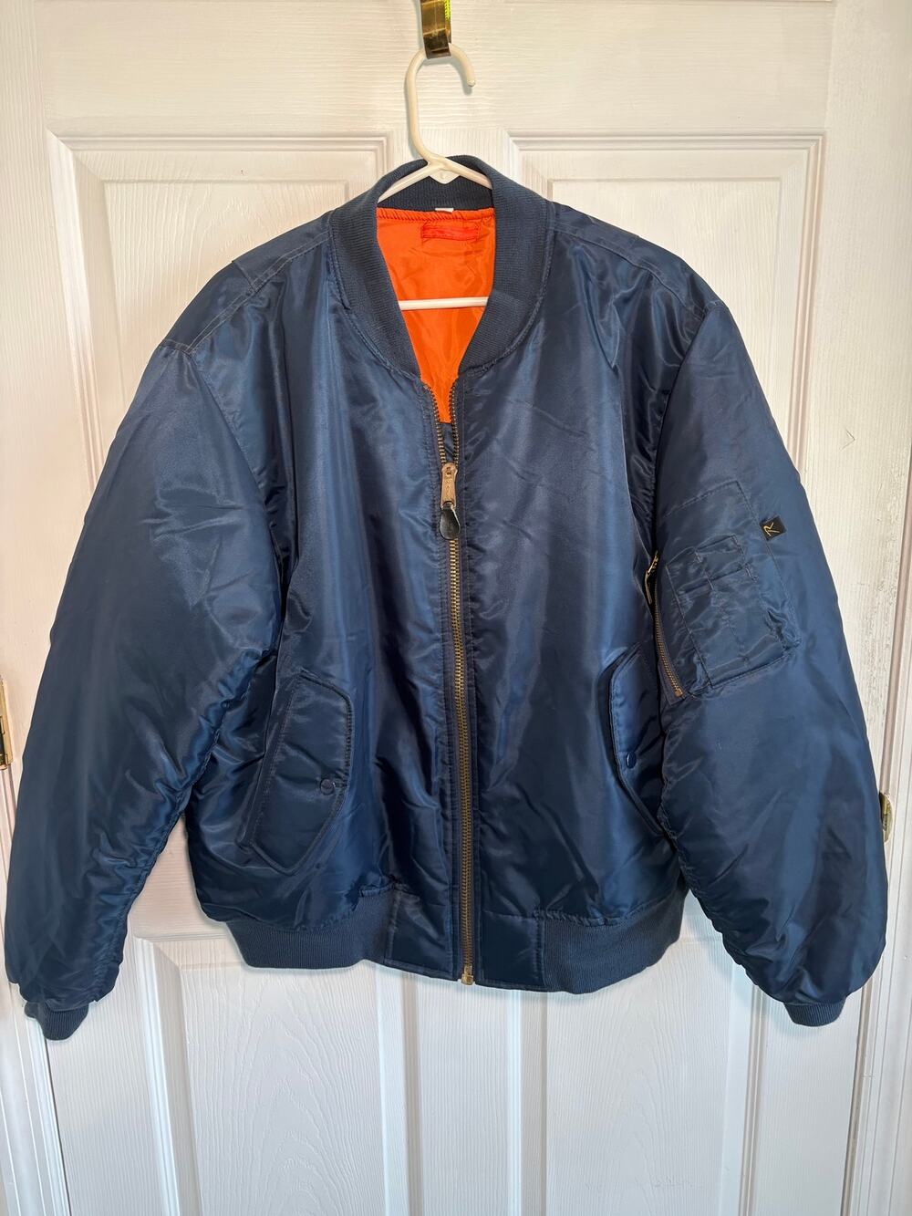 Rothco MA-1 Flight Bomber Jacket Navy Blue sz XL Reversible Gorpcore Streetwear